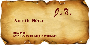 Jamrik Nóra névjegykártya