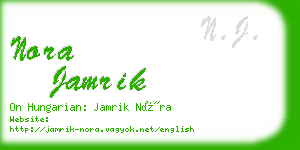 nora jamrik business card